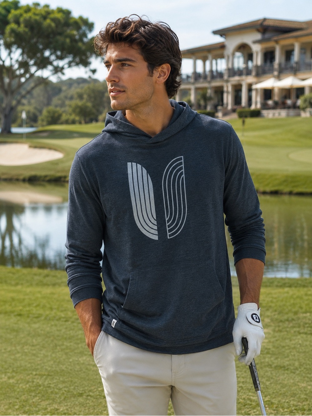 Linksoul Golf Hoodie Organic Cotton Gorpcore Pullover Charcoal M Outdoors Sports